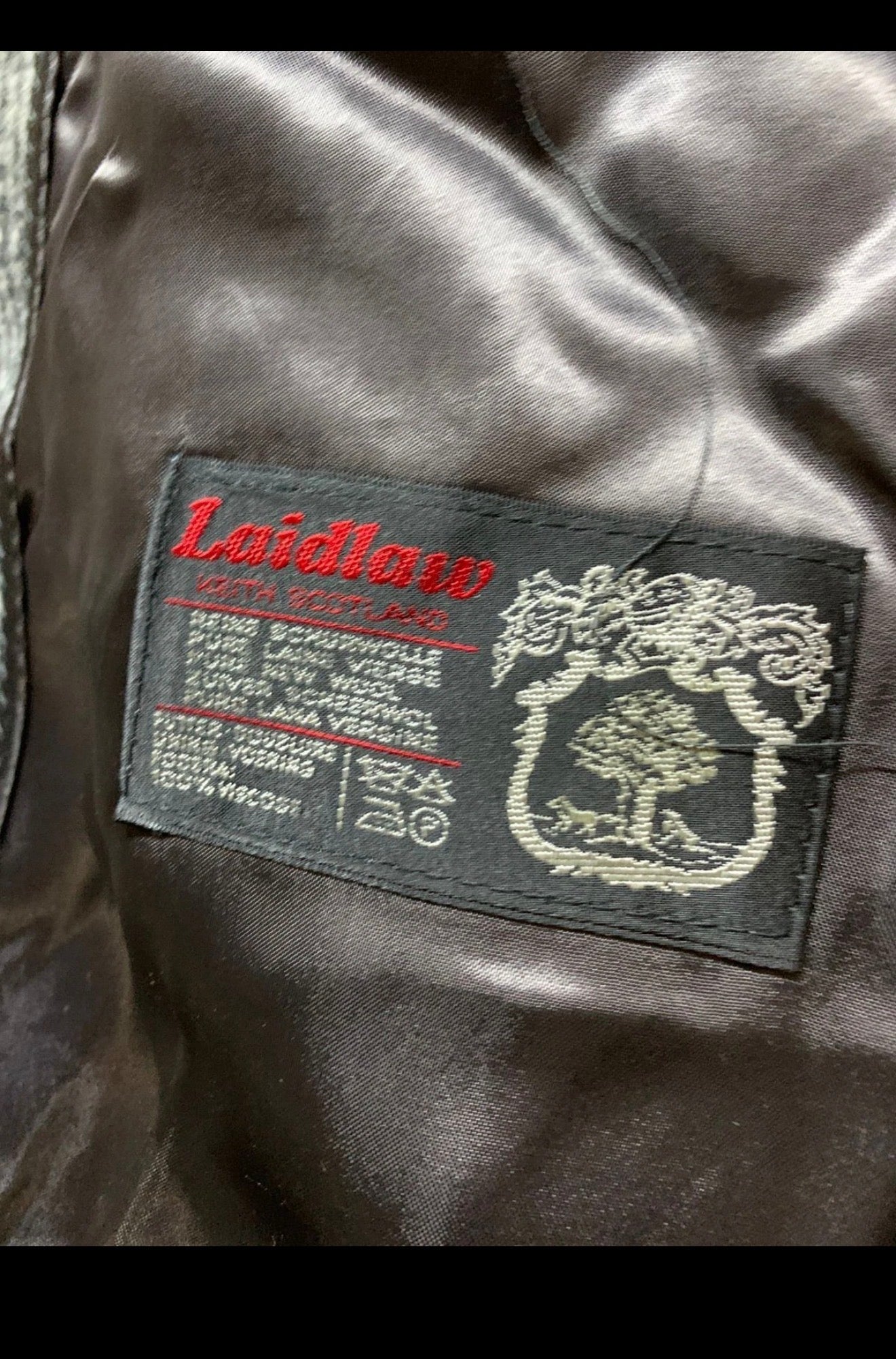 Vintage Lord pure wool handwoven tweed belted charcoal over coat 48R 48L XL