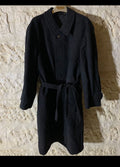 Vintage Westbury wool cashmere blend charcoal belted over coat 46R 46L XL