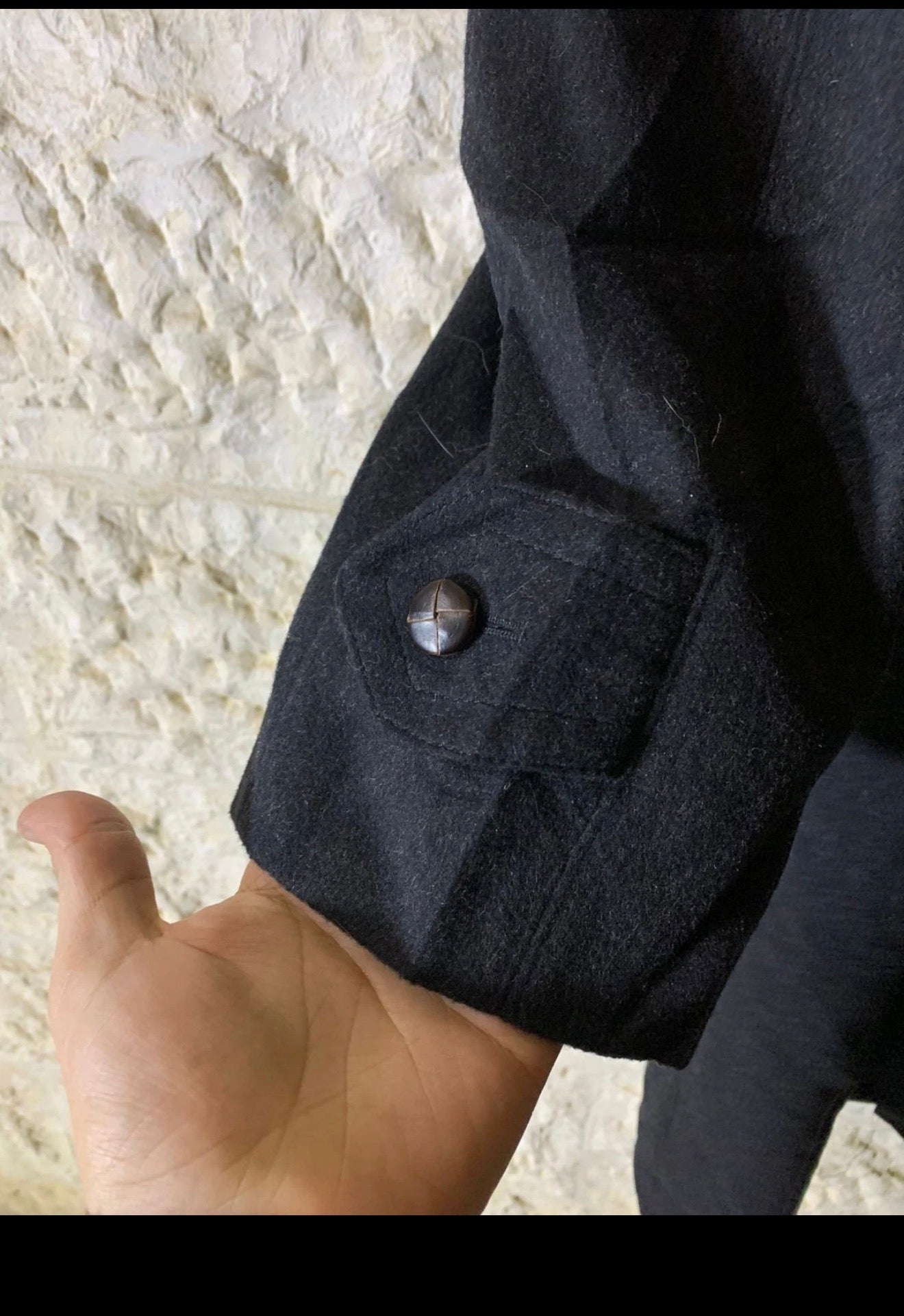 Vintage Westbury wool cashmere blend charcoal belted over coat 46R 46L XL