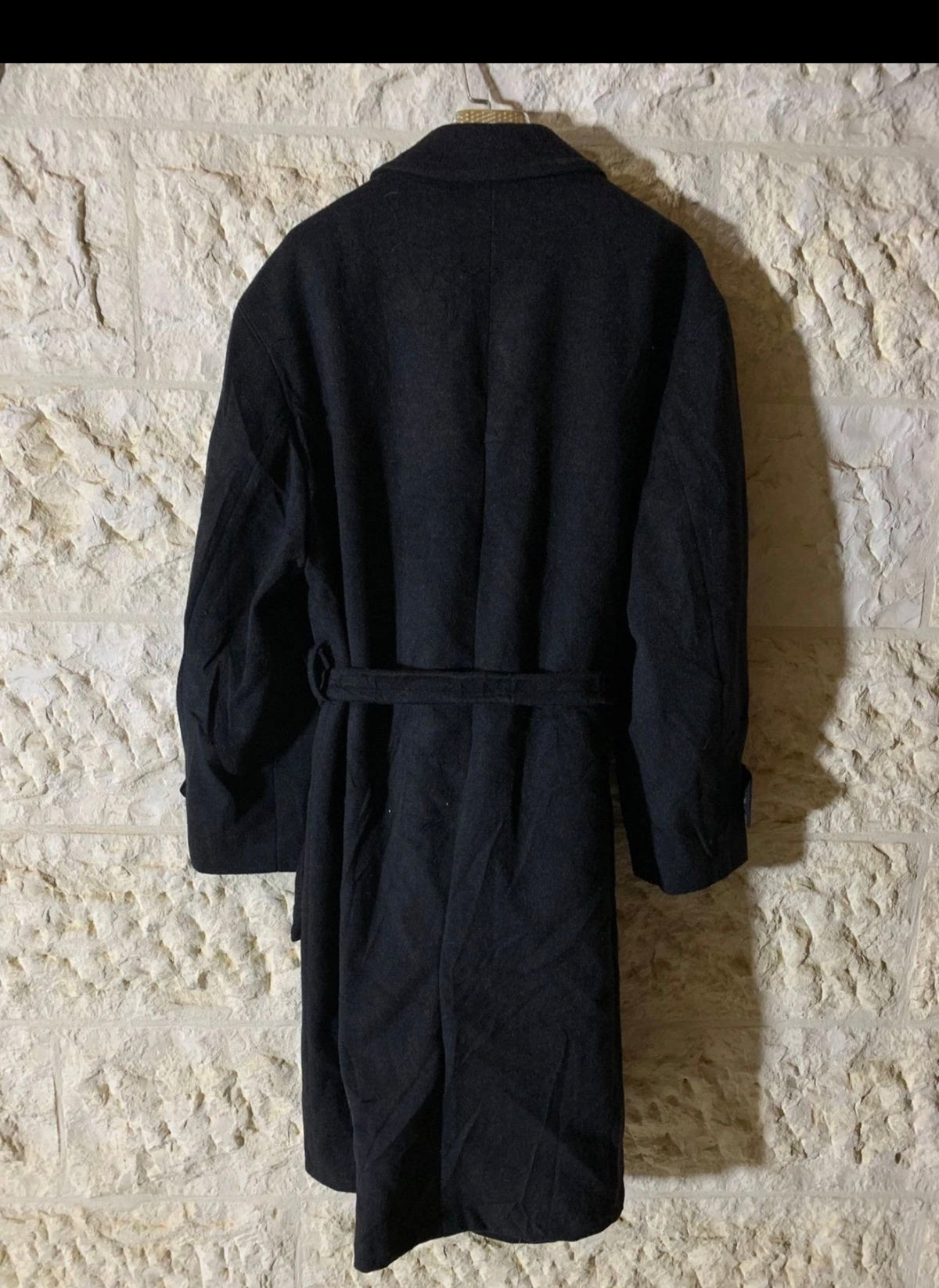 Vintage Westbury wool cashmere blend charcoal belted over coat 46R 46L XL