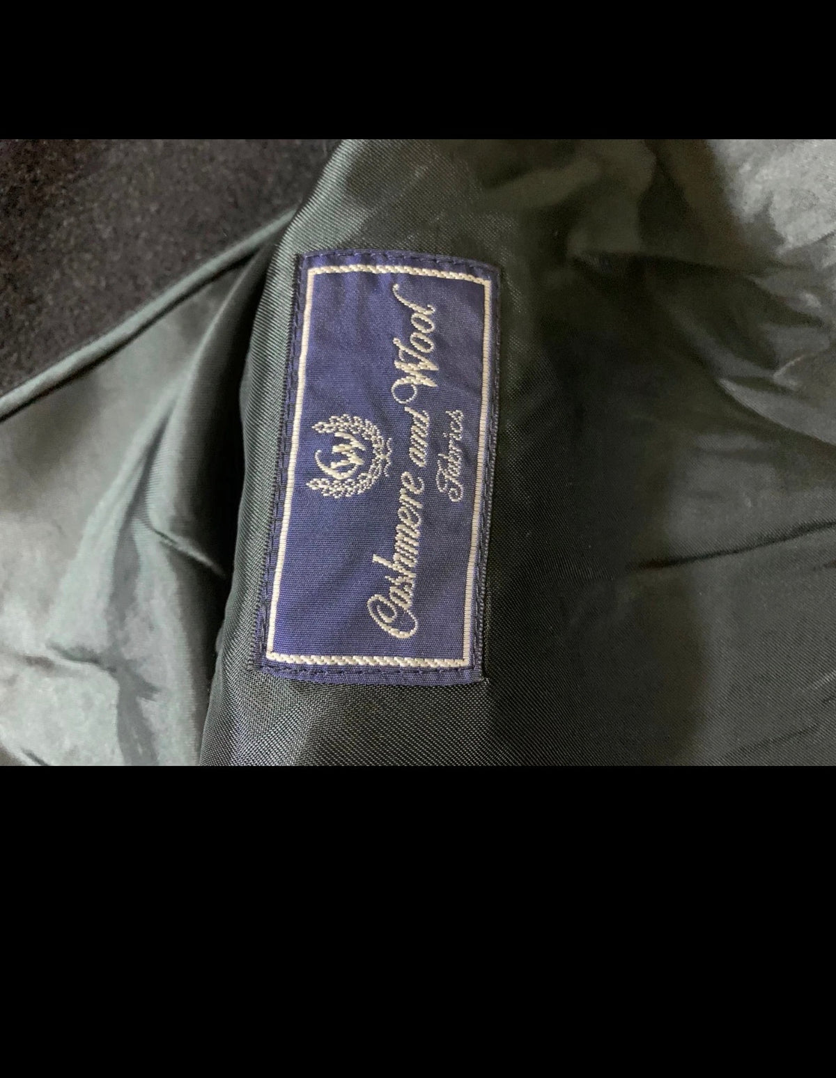Vintage wool cashmere blend charcoal double breasted belted over coat 46R 46L XL