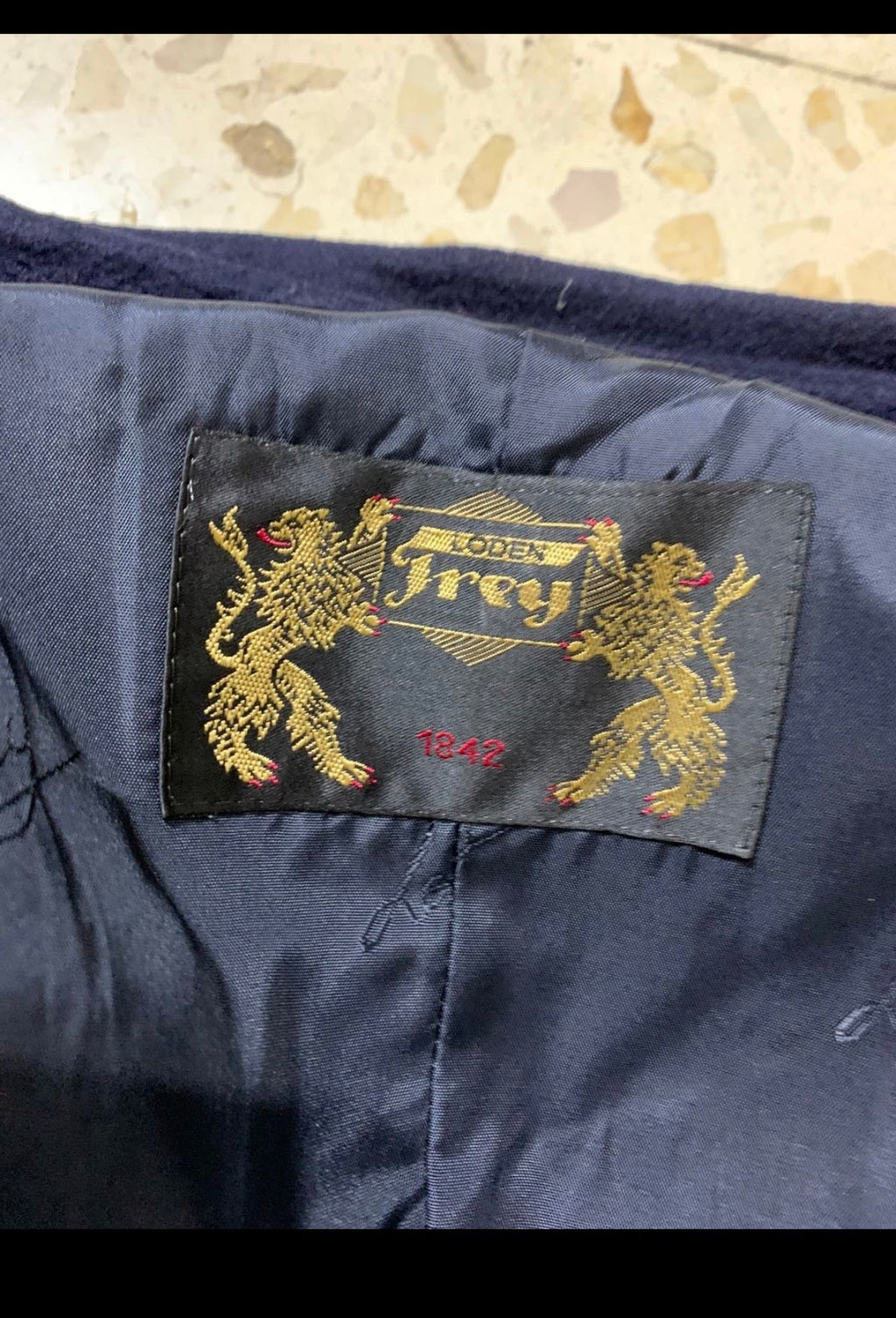 Vintage Lodenfrey pure woollen wool belted navy Loden over coat 52R 2XL