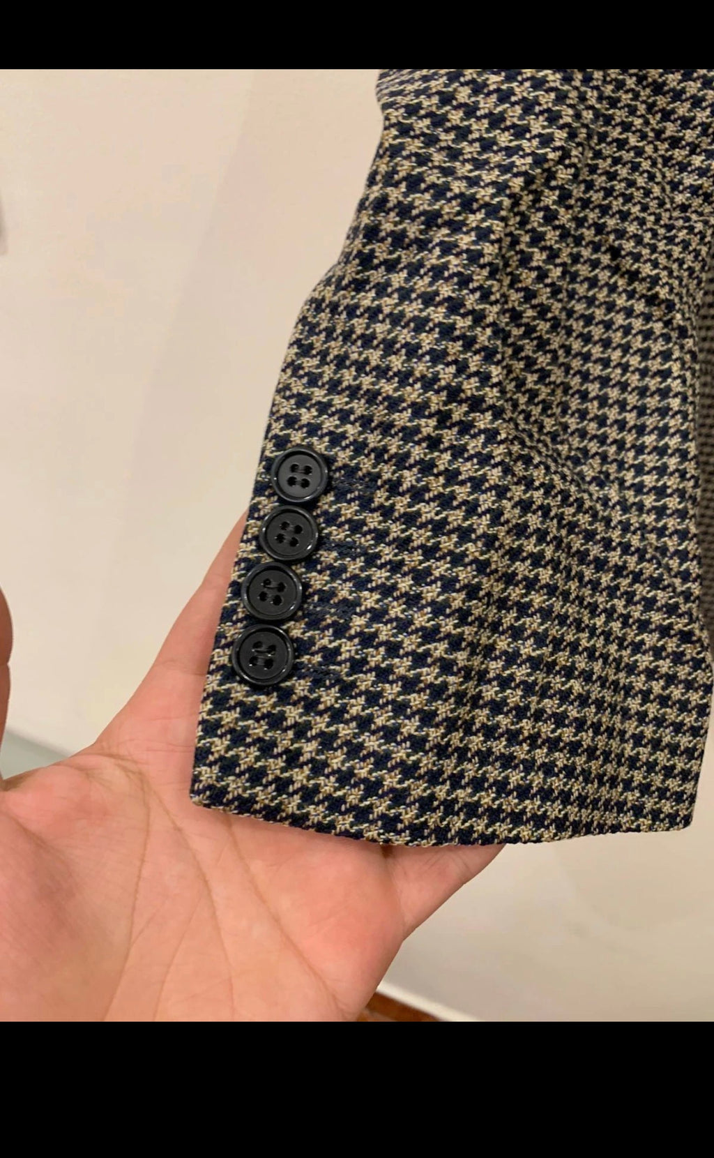 Vintage Valentino Uomo pure wool houndstooth classic jacket blazer 42R