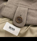 Vintage Hugo Boss classic pure Wool beige long over coat 50R 2XL
