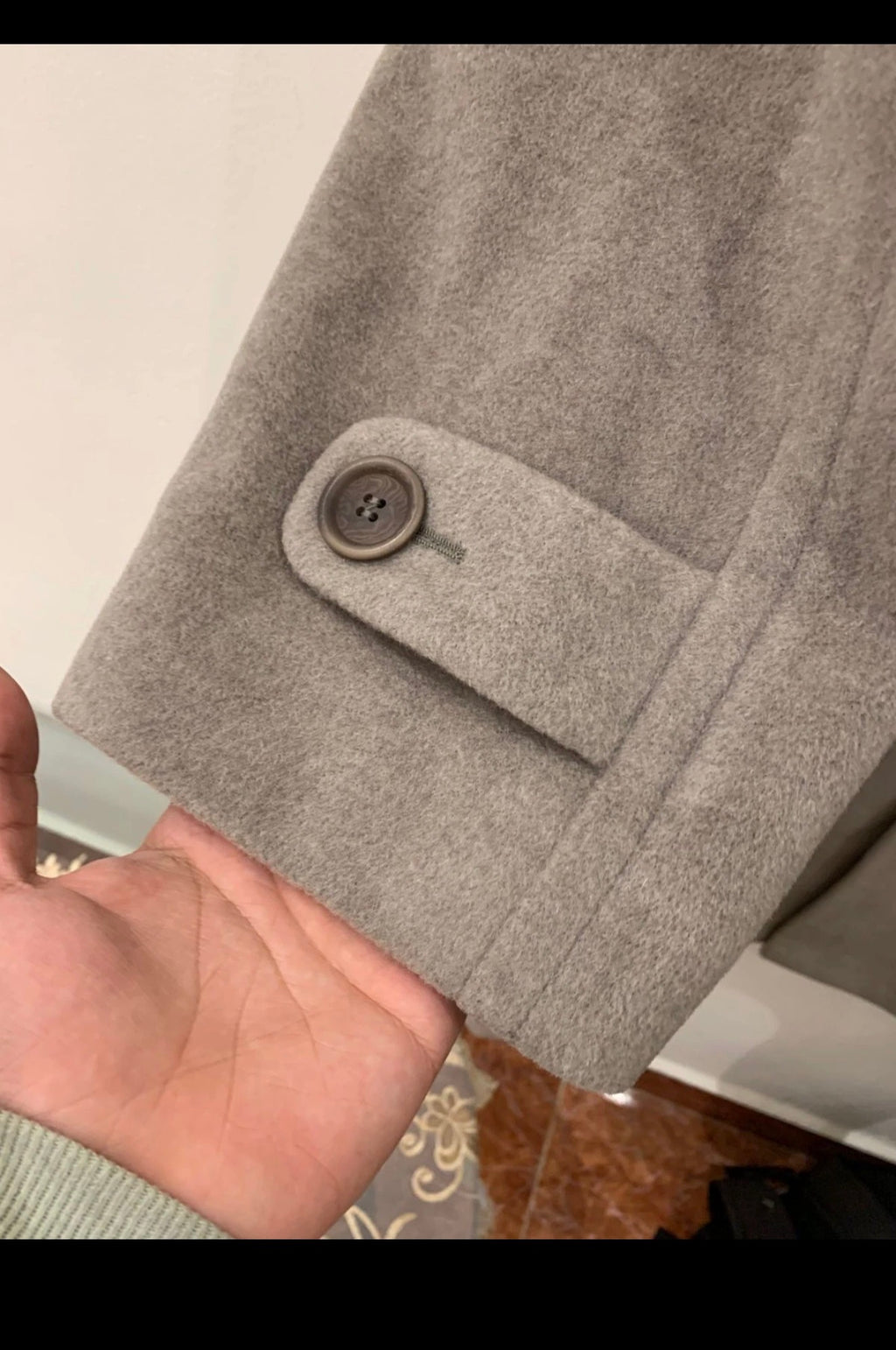 Vintage Hugo Boss classic pure Wool beige long over coat 50R 2XL