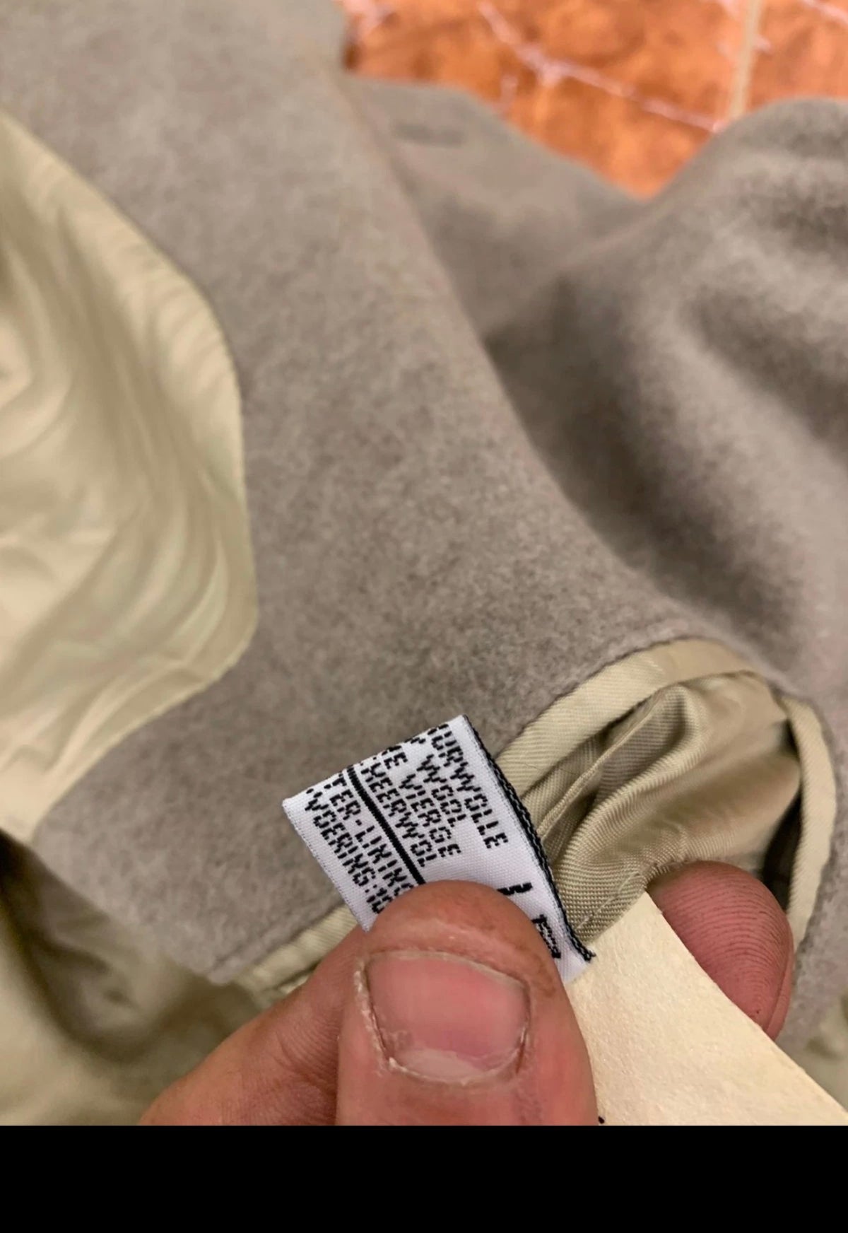 Vintage Hugo Boss classic pure Wool beige long over coat 50R 2XL