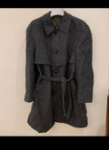 Vintage Lodenfrey pure woollen wool belted charcoal Loden over coat 46R XL