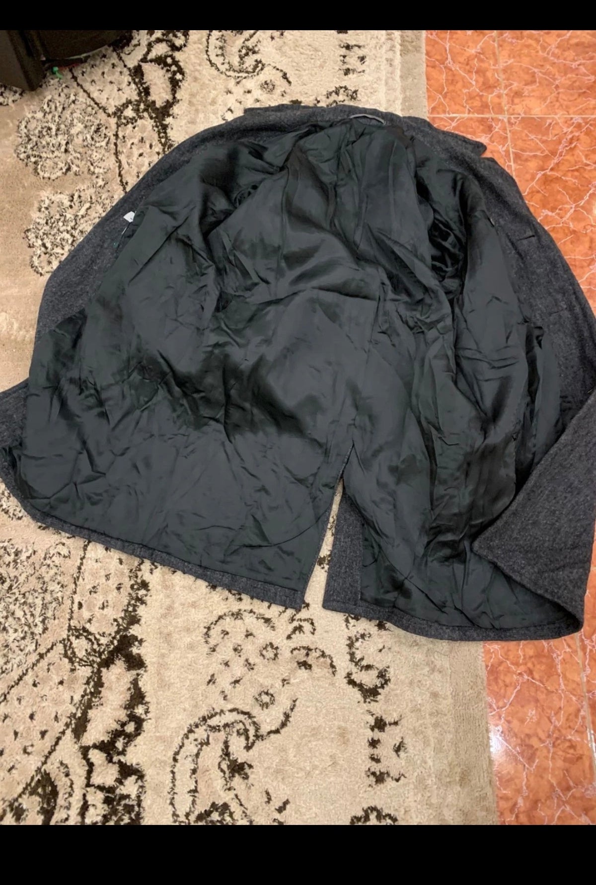 1970s Vintage classic Pure woollen Wool belted charcoal over coat 40R