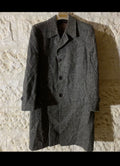 Vintage pure wool handwoven tweed camouflage charcoal classic over coat 40R 38R