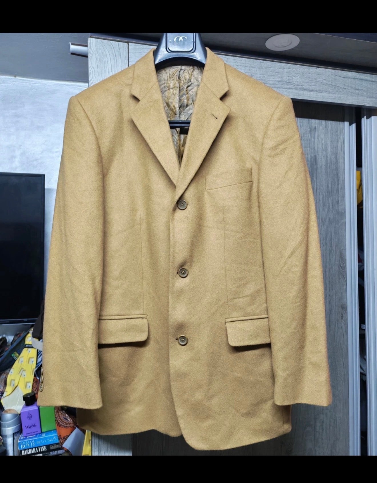 Vintage Walbusch 100% cashmere classic brown jacket blazer 42R