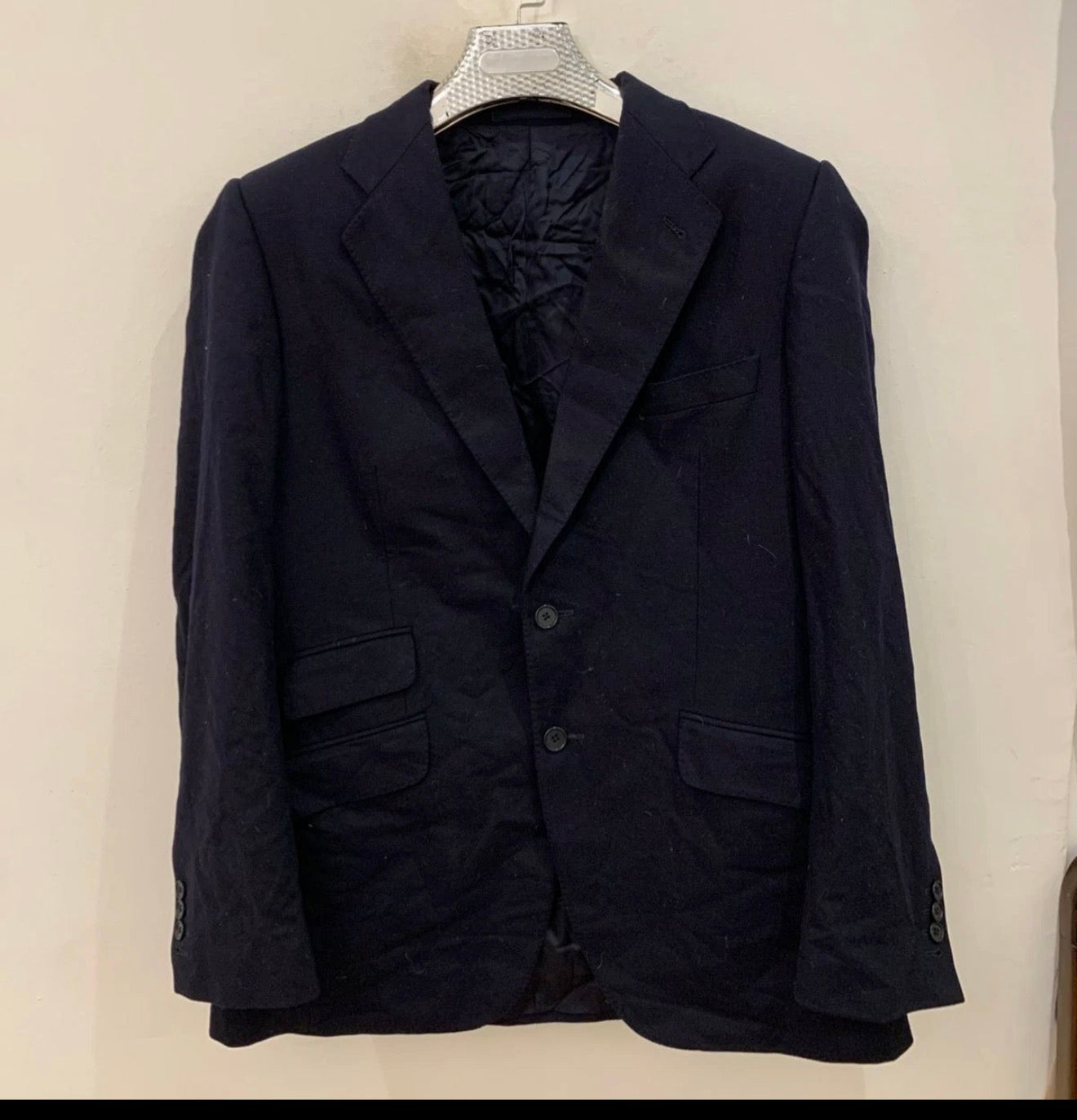 the custome house pure wool classic navy suit jacket blazer 40R 40L