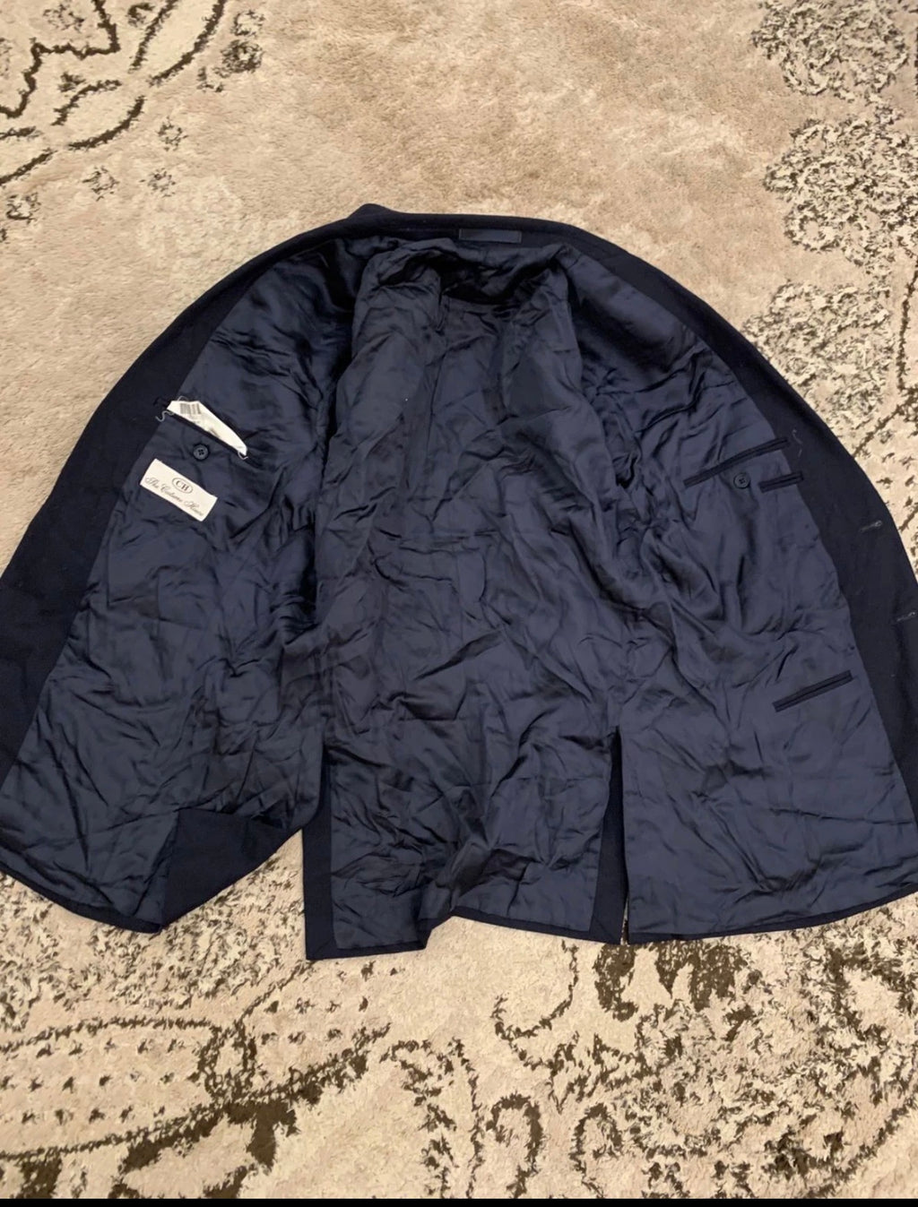 the custome house pure wool classic navy suit jacket blazer 40R 40L