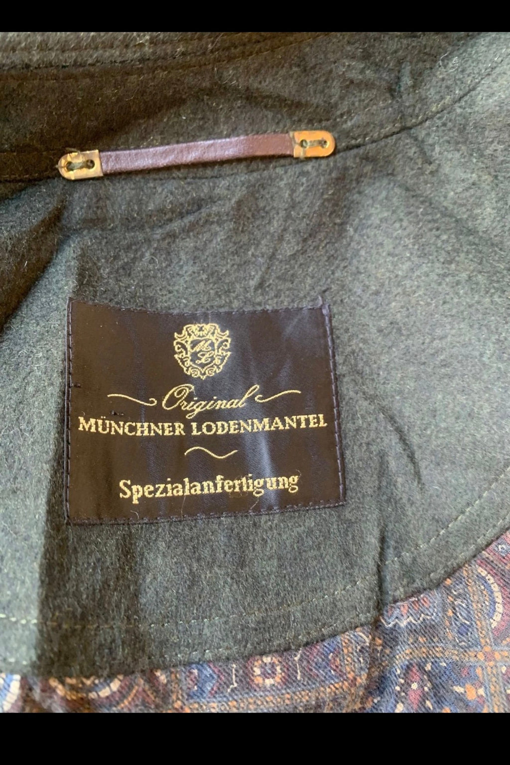 Vintage Loden wool cashmere blend dark green classic over coat 48R XL