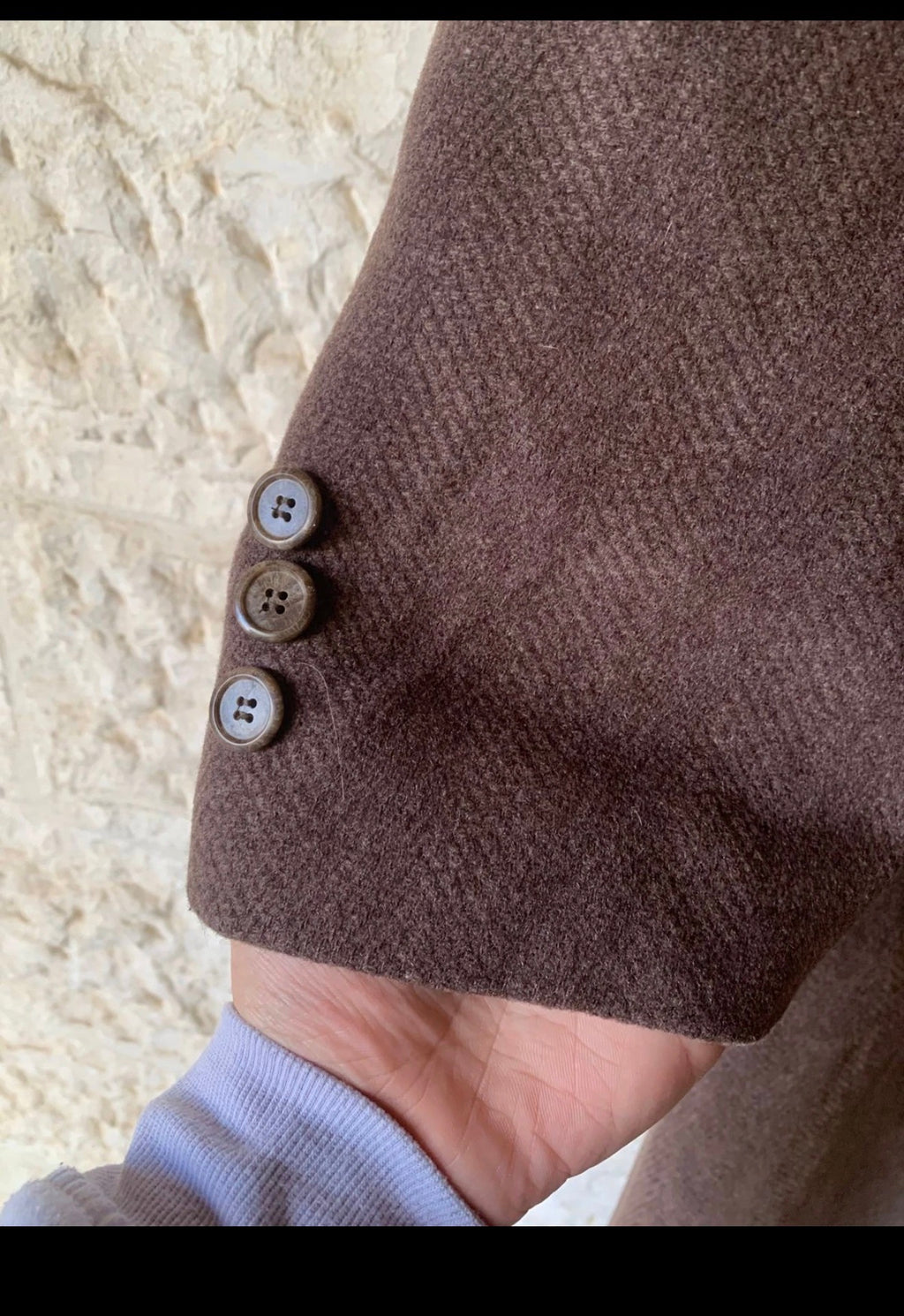 Vintage Yale Genton Merino wool & Lambswool classic brown over coat 48R XL