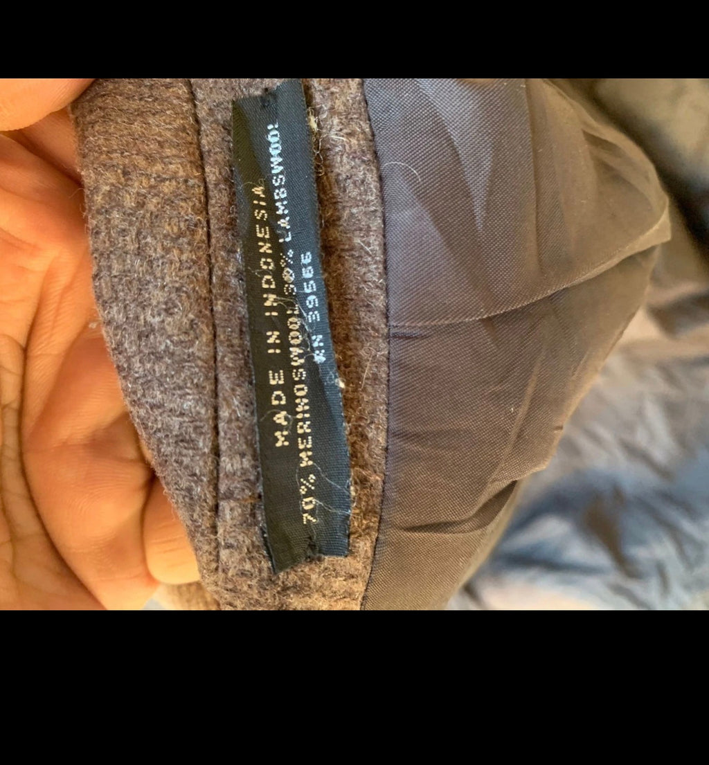 Vintage Yale Genton Merino wool & Lambswool classic brown over coat 48R XL