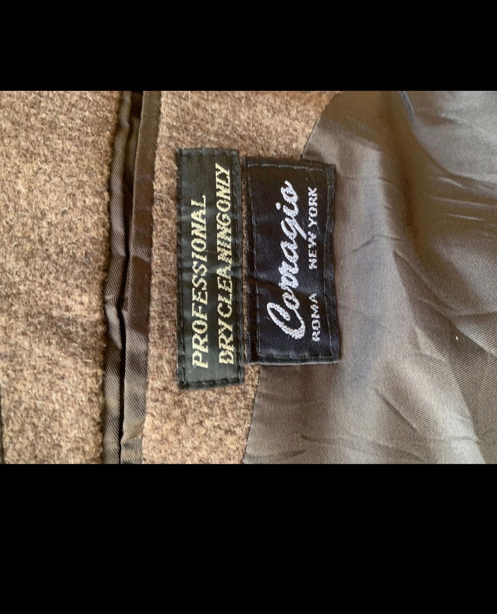 Vintage Yale Genton Merino wool & Lambswool classic brown over coat 48R XL