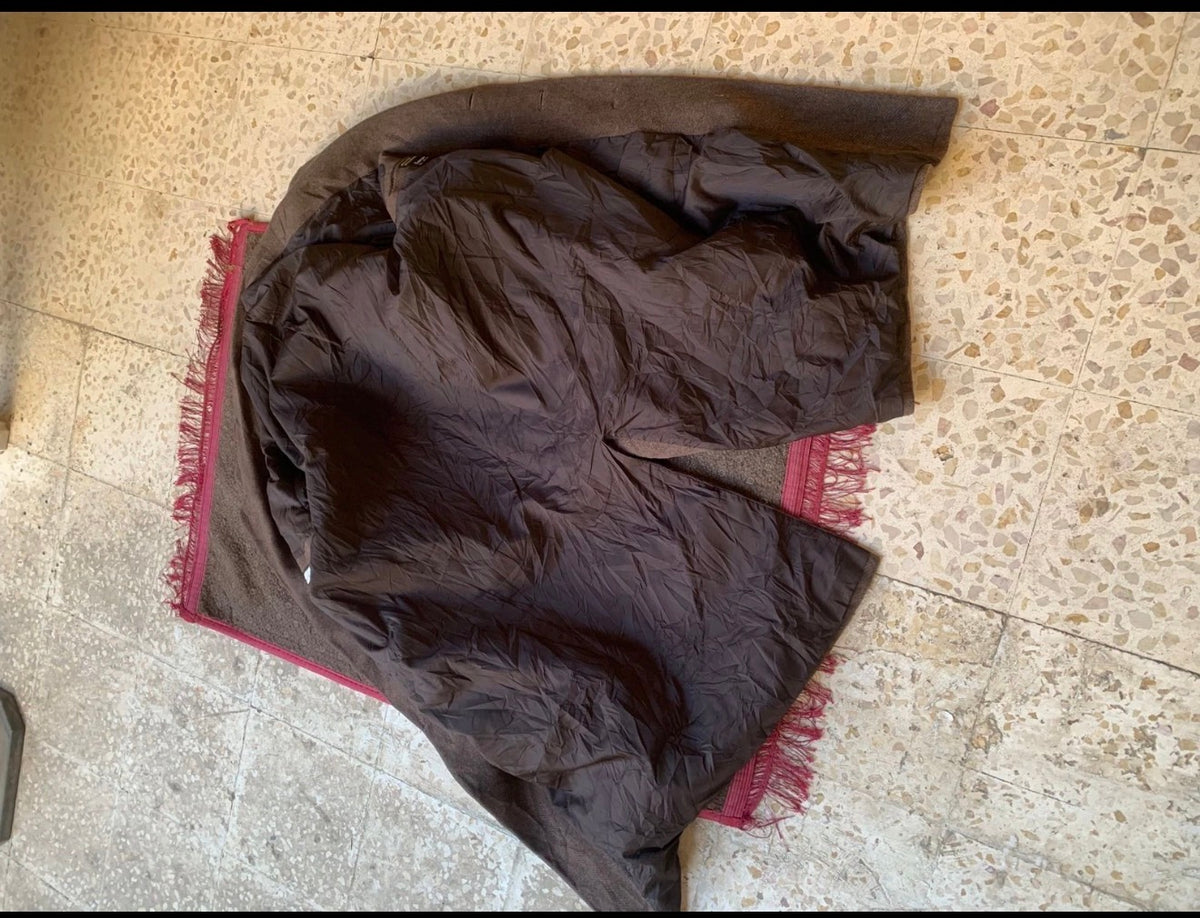 Vintage Yale Genton Merino wool & Lambswool classic brown over coat 48R XL