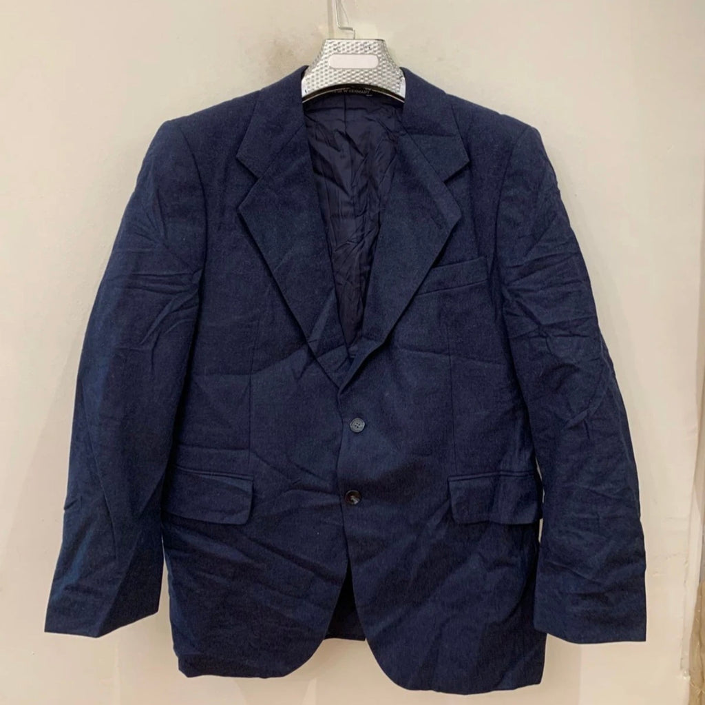 1970s Vintage pure woollen wool classic blue jacket blazer 40R