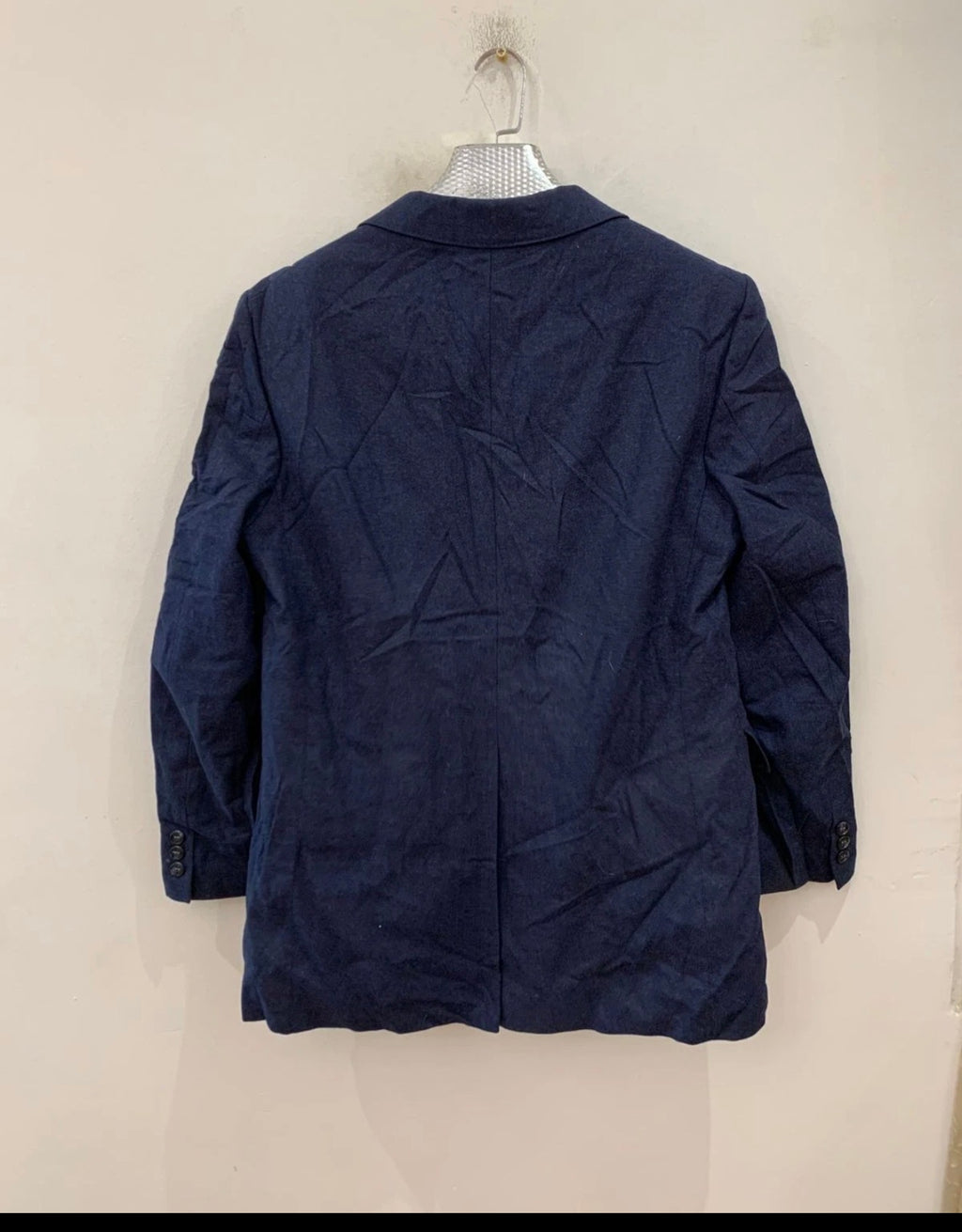 1970s Vintage pure woollen wool classic blue jacket blazer 40R