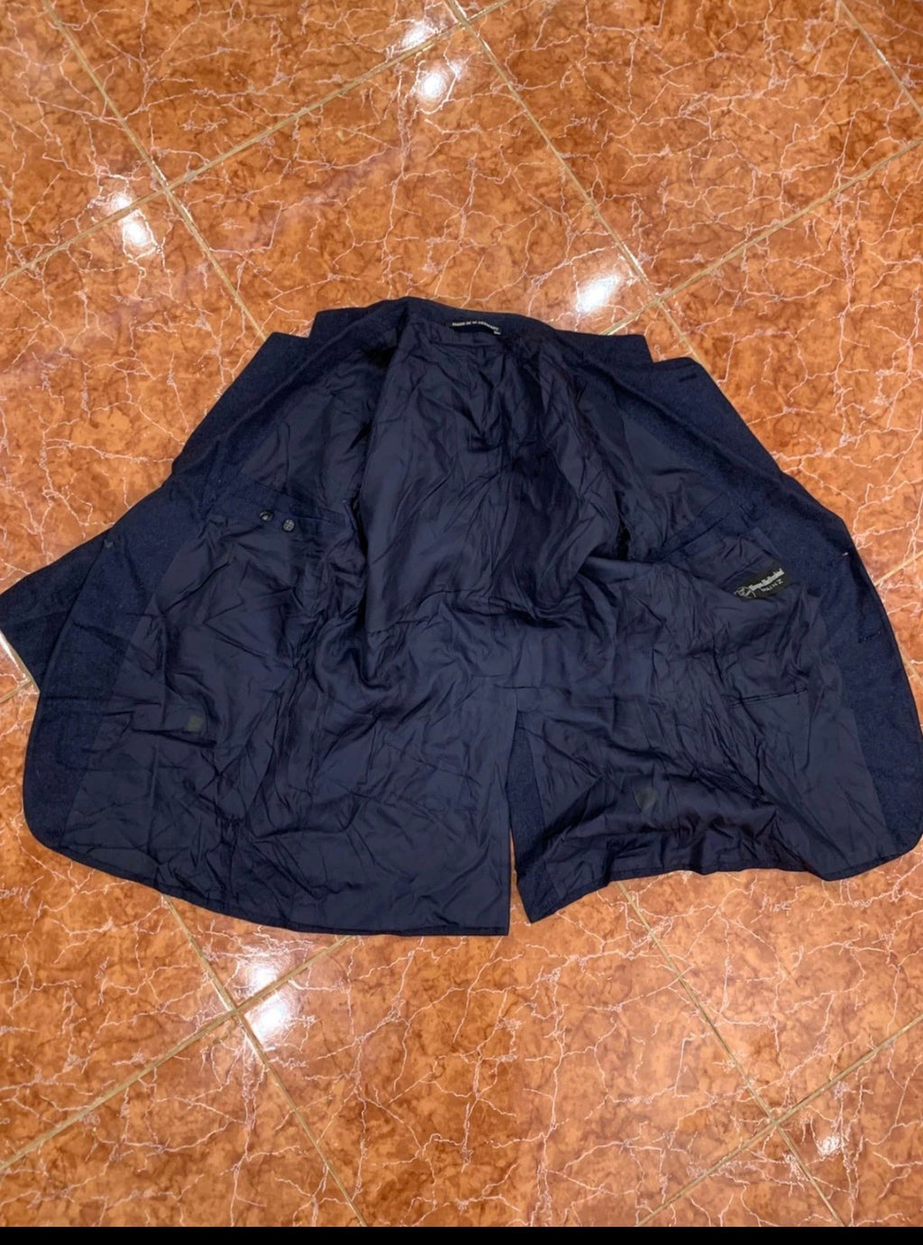1970s Vintage pure woollen wool classic blue jacket blazer 40R