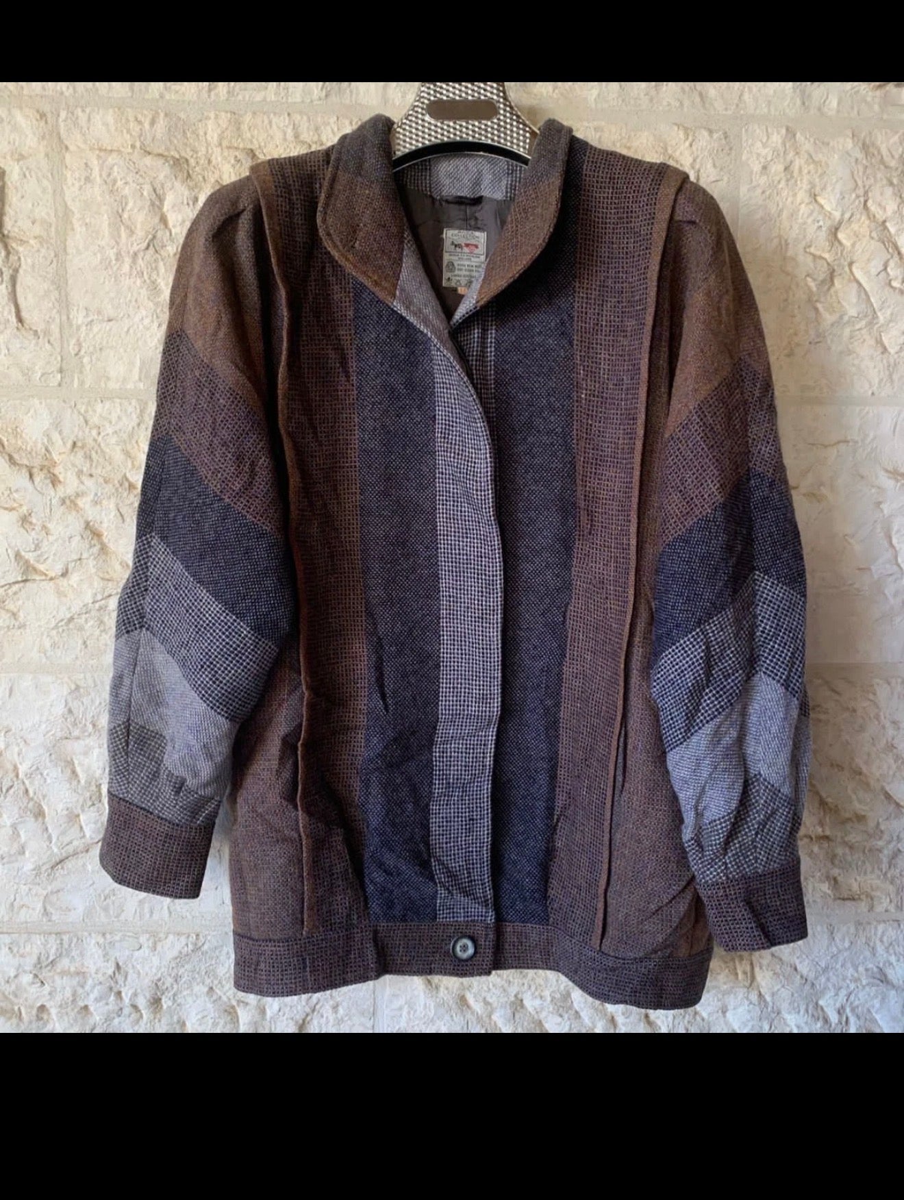 Vintage pure wool handwoven Irish tweed classic raglan jacket coat 16 XL 46