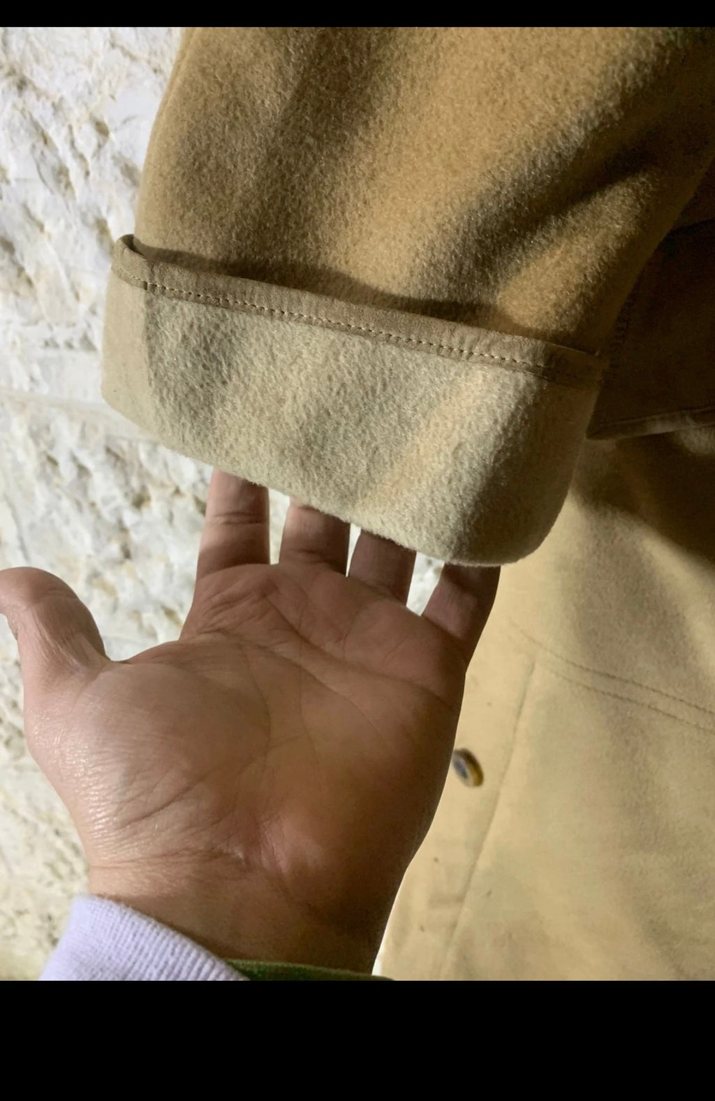 Vintage Merino Wool Cashmere classic camel beige over coat 44 L 14