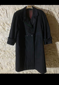 Vintage Loden Wool Alpaca classic double breasted charcoal over coat 48 XL 18