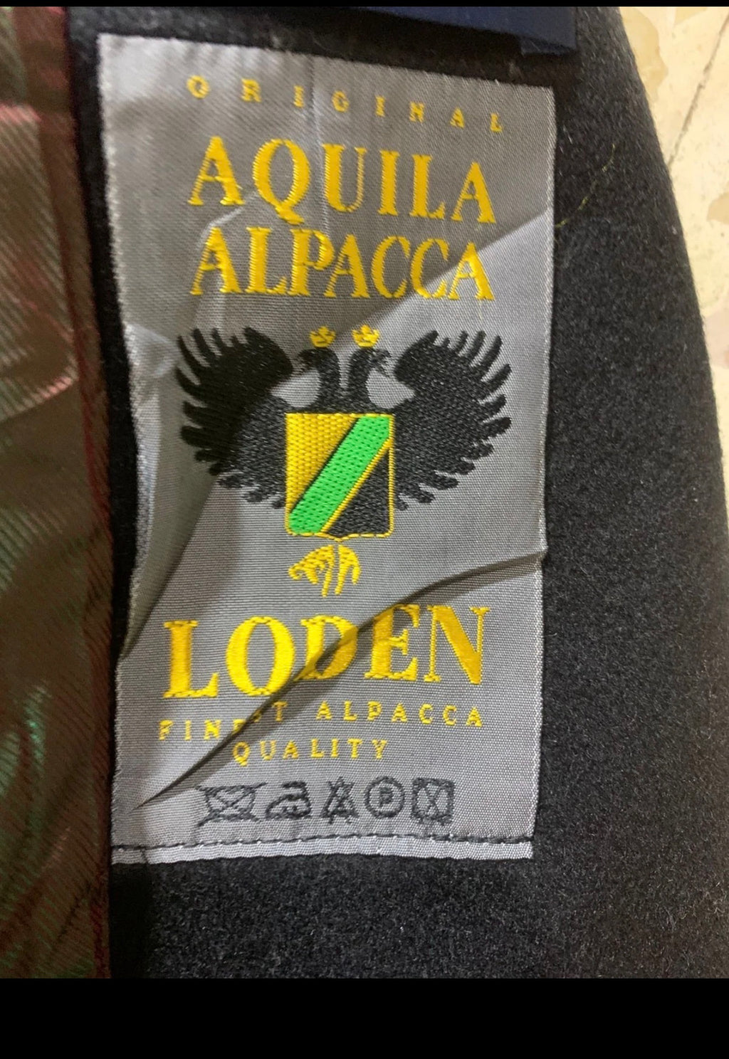 Vintage Loden Wool Alpaca classic double breasted charcoal over coat 48 XL 18