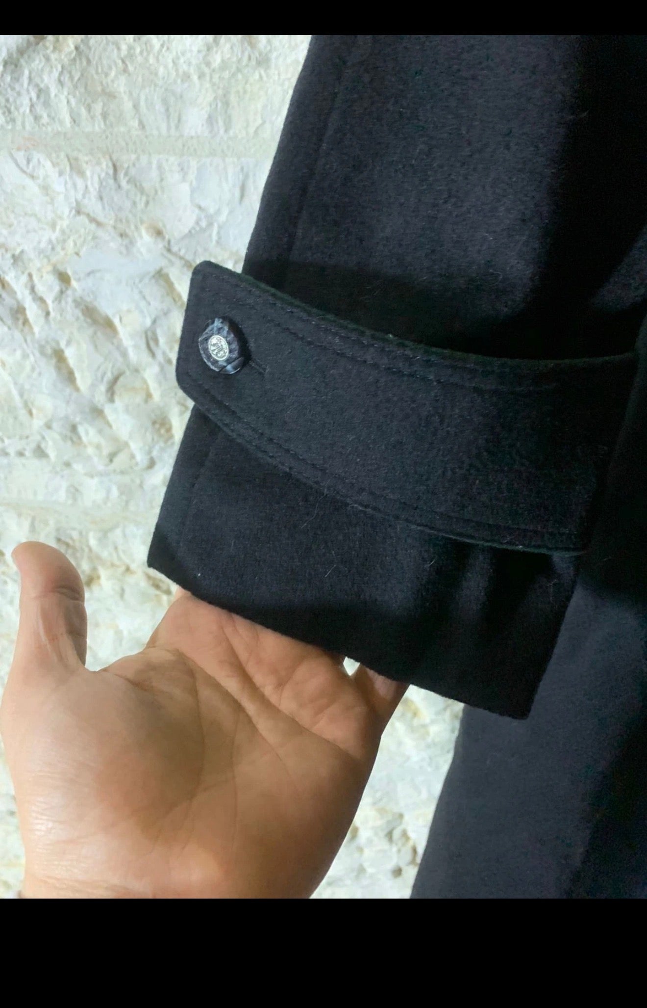 Vintage Loden Wool Alpaca classic double breasted charcoal over coat 48 XL 18