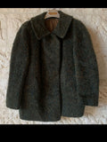 Vintage Wool Mohair Alpaca classic raglan green jacket coat 36 S 7