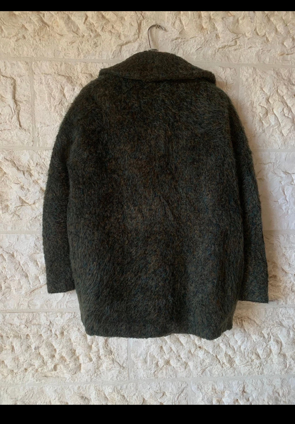Vintage Wool Mohair Alpaca classic raglan green jacket coat 36 S 7