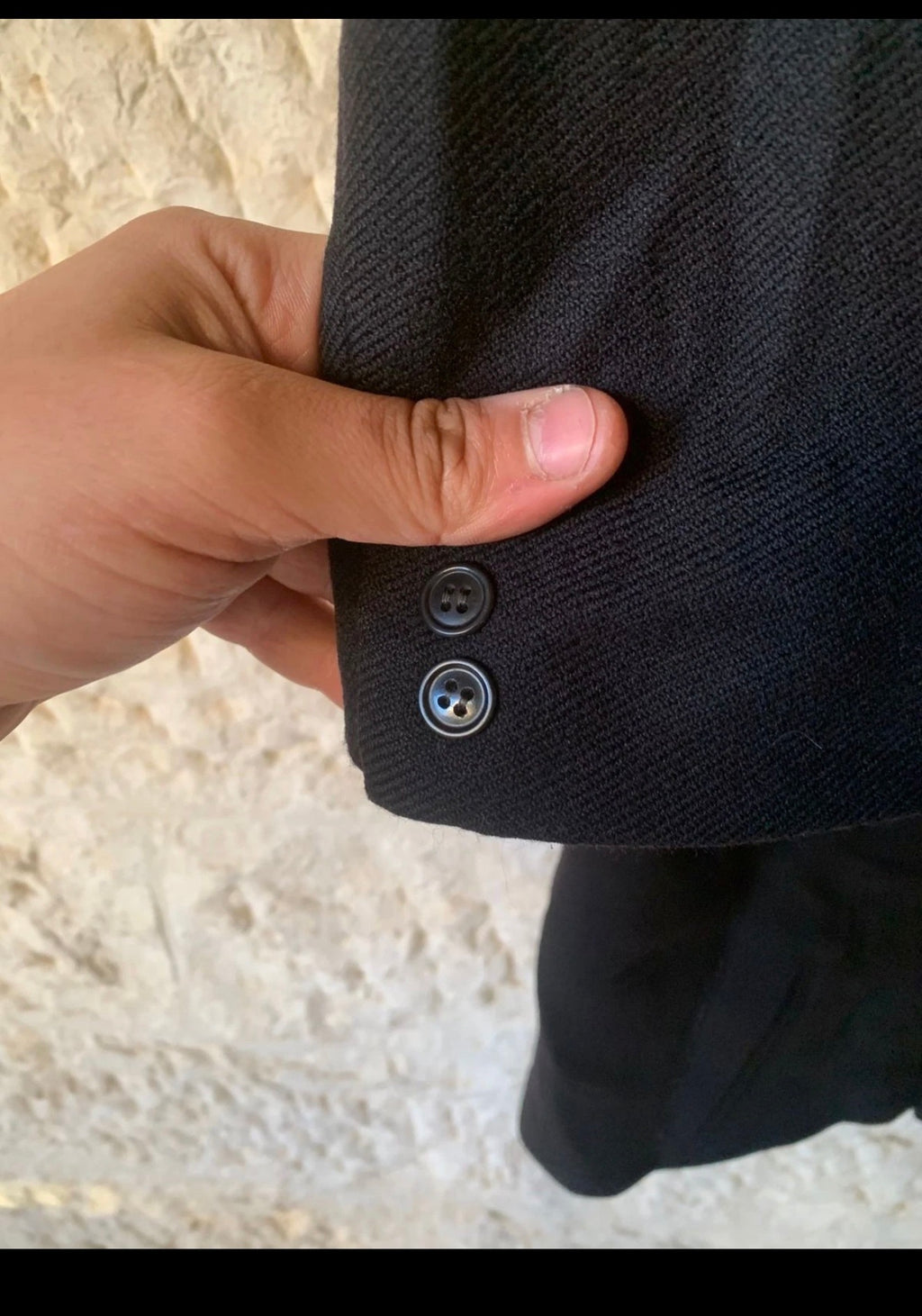 Vintage classic wool blend double breasted black gabardine over coat 44R