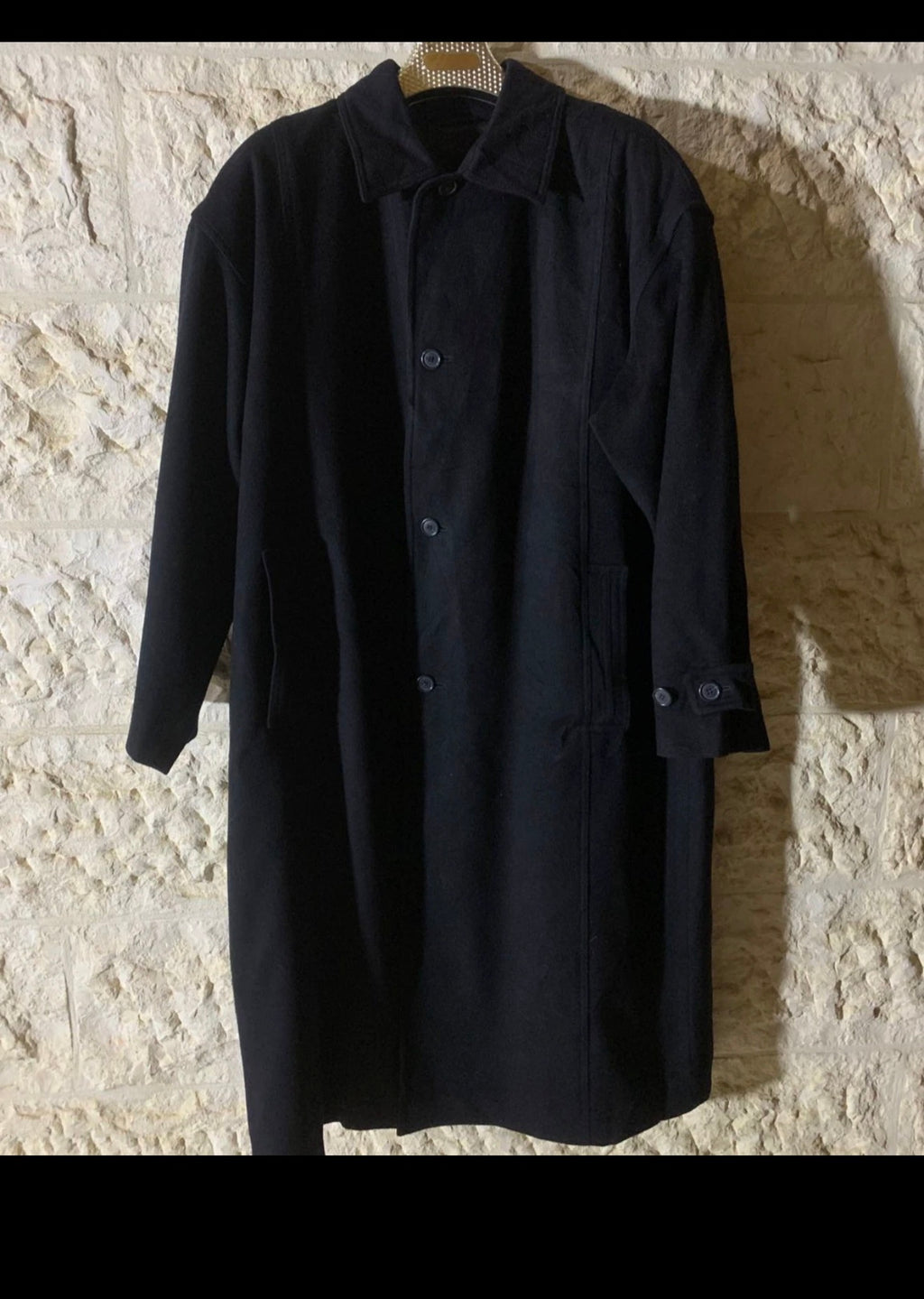 Vintage Bogner Loden wool cashmere blend classic navy over coat 50R 50S 2XL