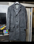 1960s Vintage handtailored bespoke wool mohair classic charcoal over coat 40R