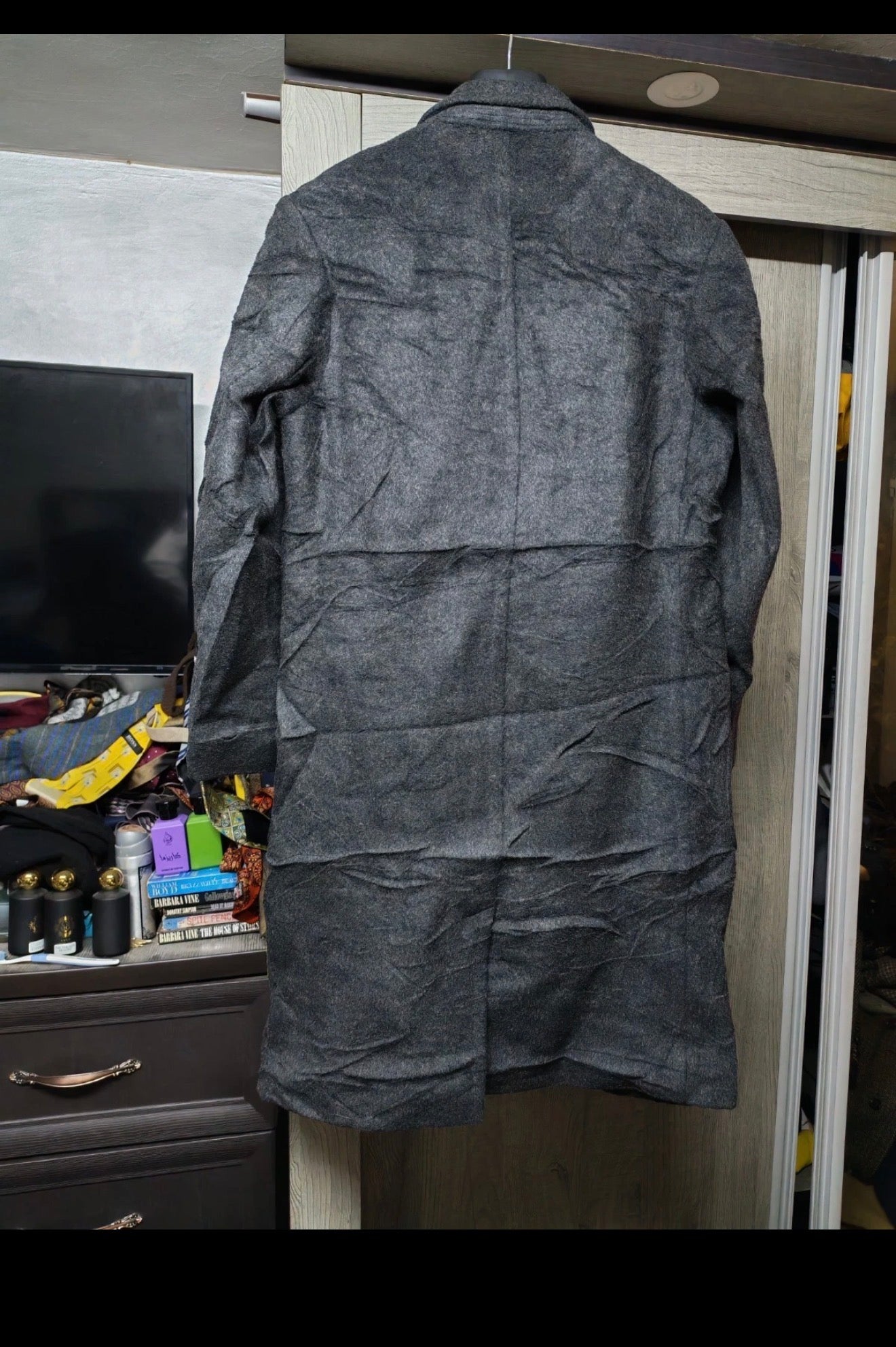 1960s Vintage handtailored bespoke wool mohair classic charcoal over coat 40R