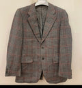 1970s vintage pure wool tweed herringbone gray hunting jacket blazer 38R