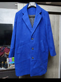 Classic style Cotton blended unique Azure blue top over coat 42R
