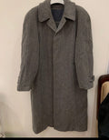 Vintage wool cashmere blend herringbone raglan classic over coat 44R 44L