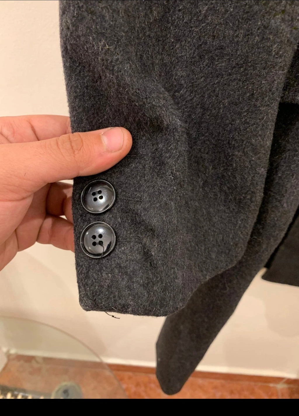 Vintage pure Wool classic Italian charcoal top over coat 42R
