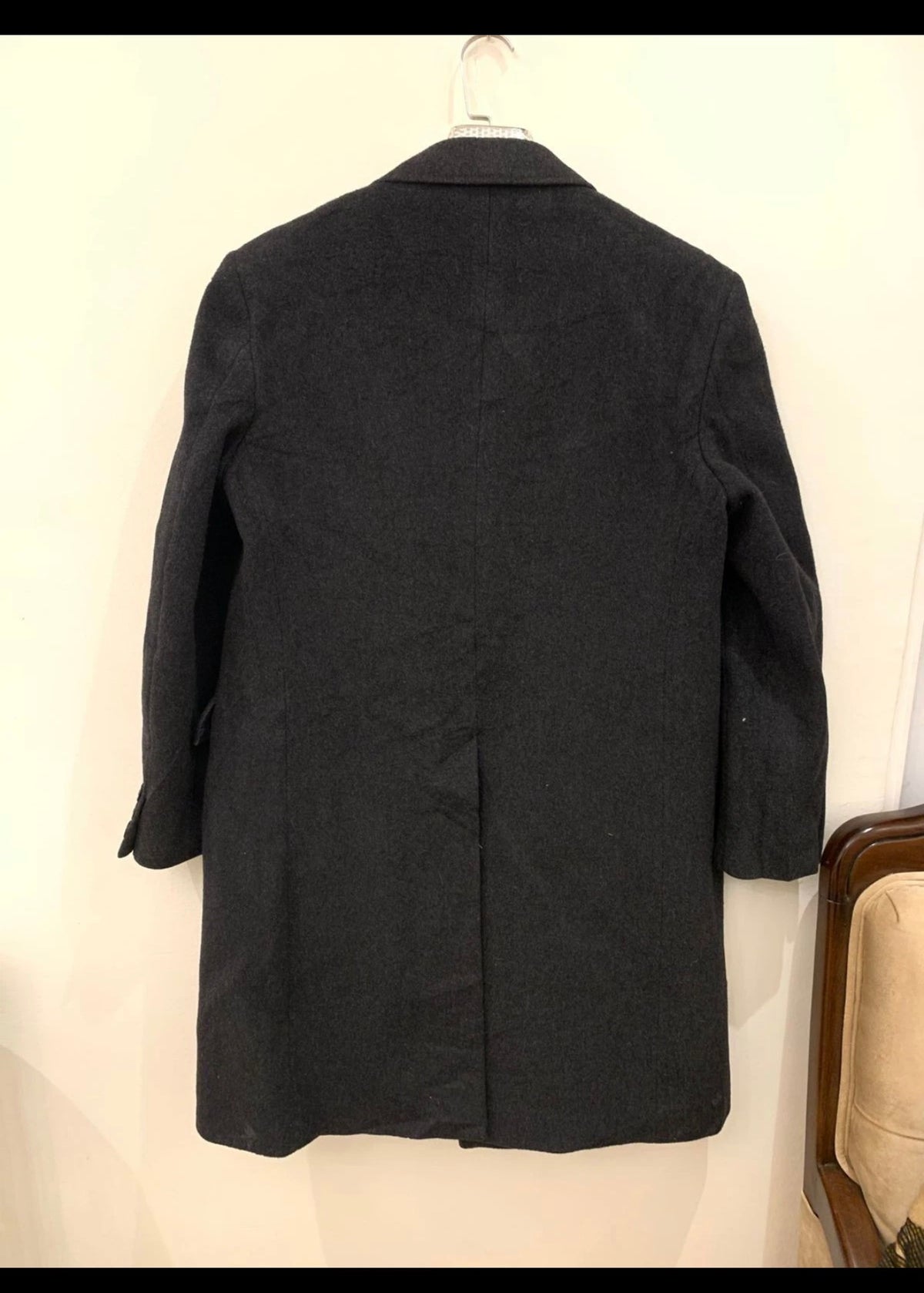 Vintage pure Wool classic Italian charcoal top over coat 42R