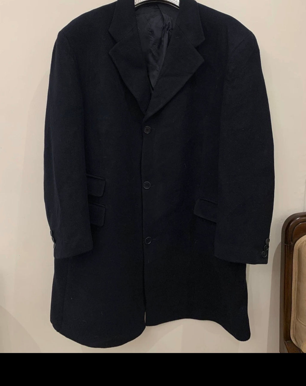 Vintage Dalcos Wool Cashmere blend classic Italian navy top over coat 48R XL