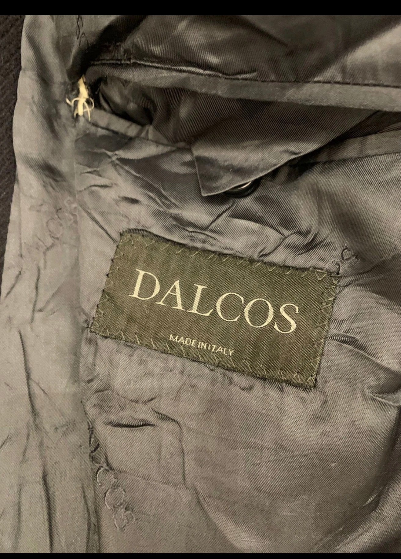 Vintage Dalcos Wool Cashmere blend classic Italian navy top over coat 48R XL