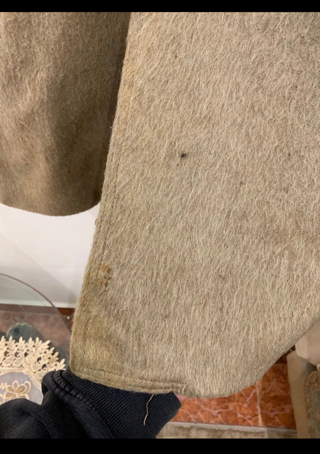 1970s Vintage Wool Mohair classic camel beige over coat 40R