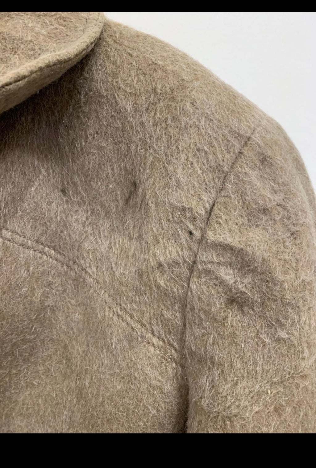 1970s Vintage Wool Mohair classic camel beige over coat 40R