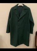 Classic style pure woollen wool green over coat 48R 48S XL