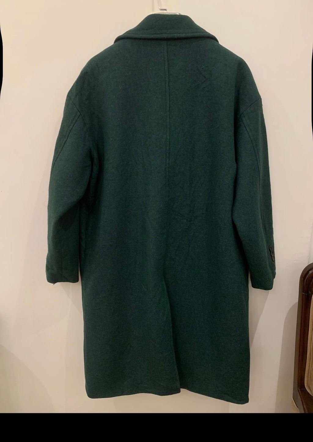 Classic style pure woollen wool green over coat 48R 48S XL