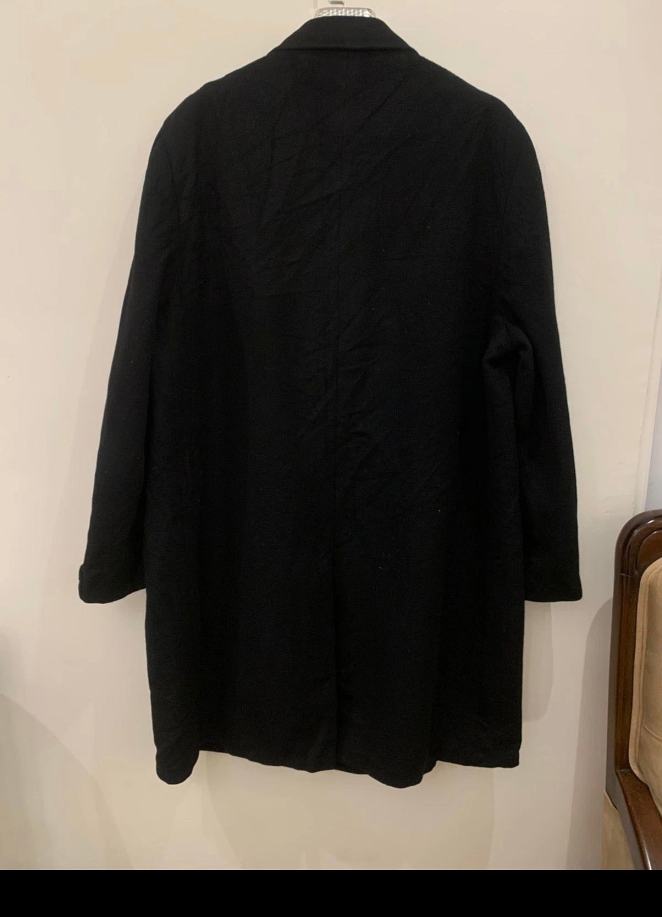 1960s Vintage 100% pure cashmere classic black suit over coat 50R 50L 2XL