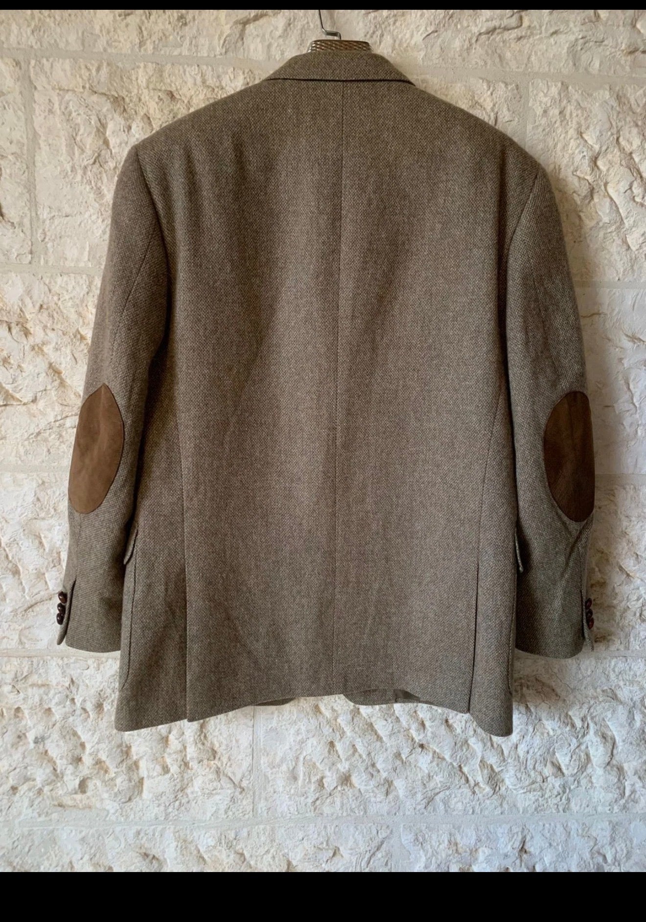 Vintage Bogner pure wool handwoven tweed classic brown hunting jacket blazer 42R