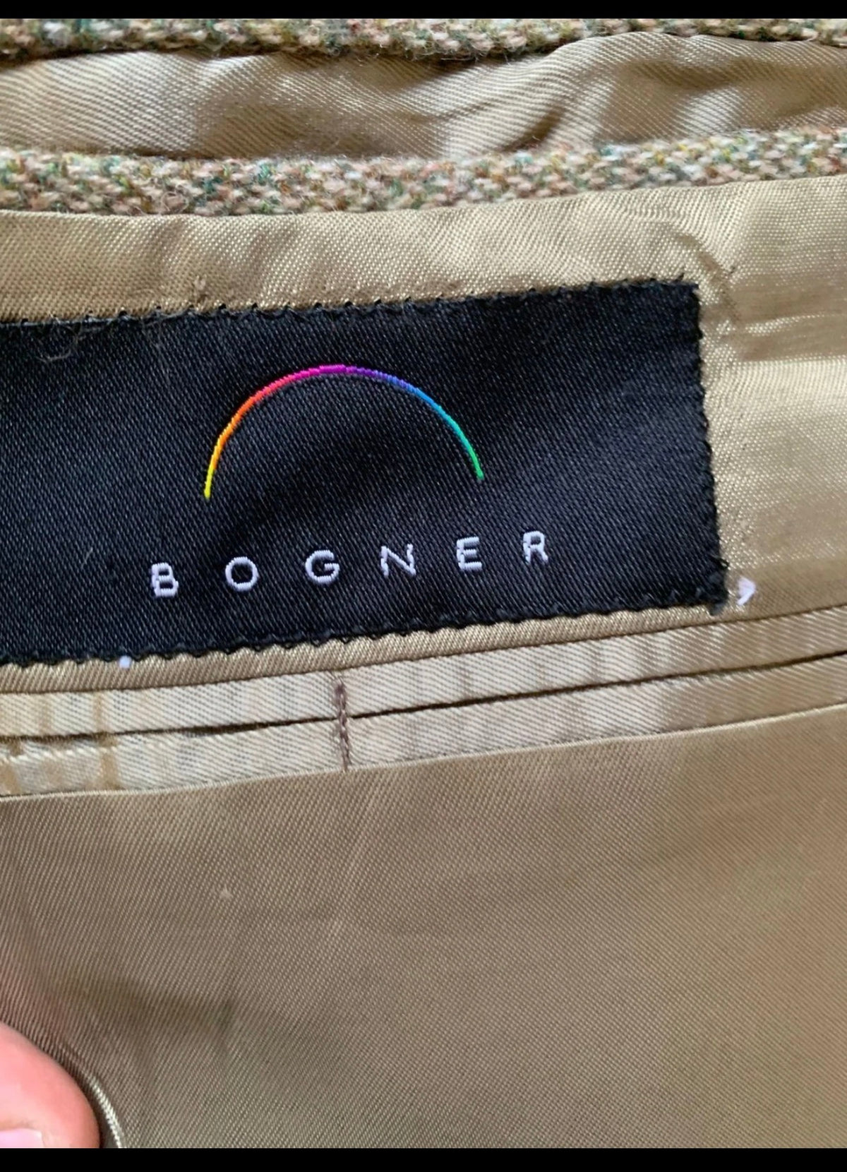 Vintage Bogner pure wool handwoven tweed classic brown hunting jacket blazer 42R