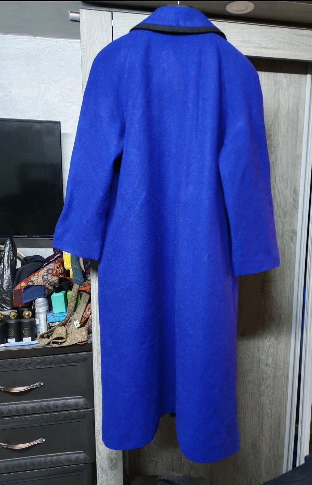 Vintage London Fog pure wool classic women's Azure blue raglan over coat 42 12 M